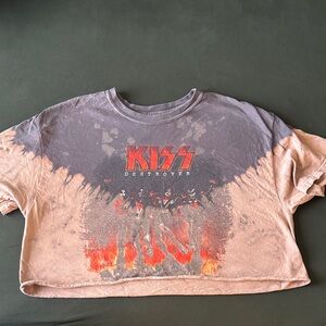 Kiss Destroyer cropped Tie-Dye Tee